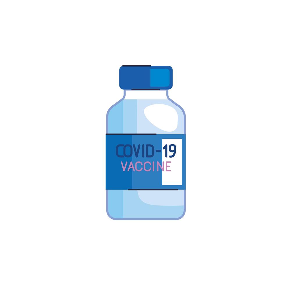 covid19 virus vaccine vial medicine isolated icon vector