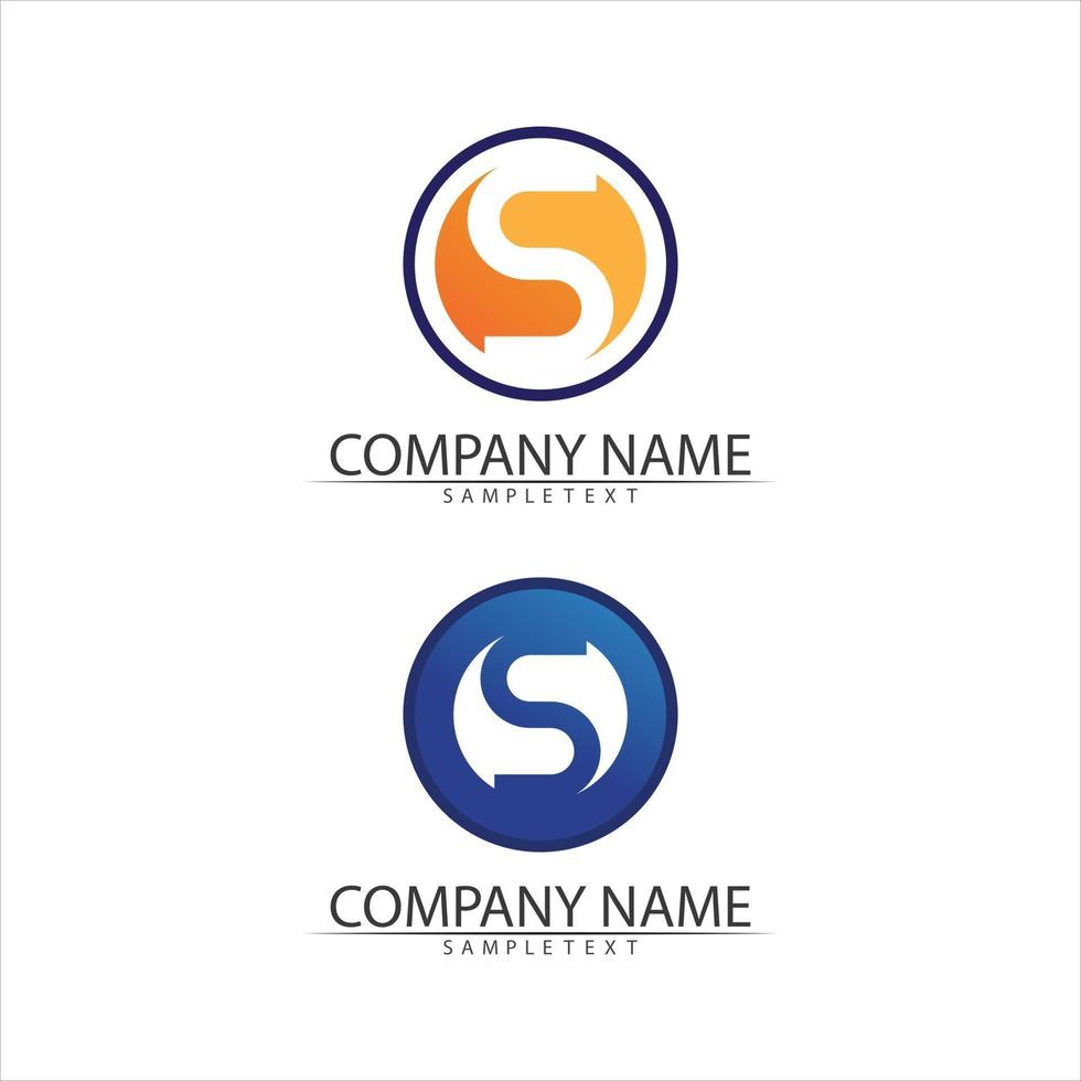 Business corporate S letter logo font and letter S vector