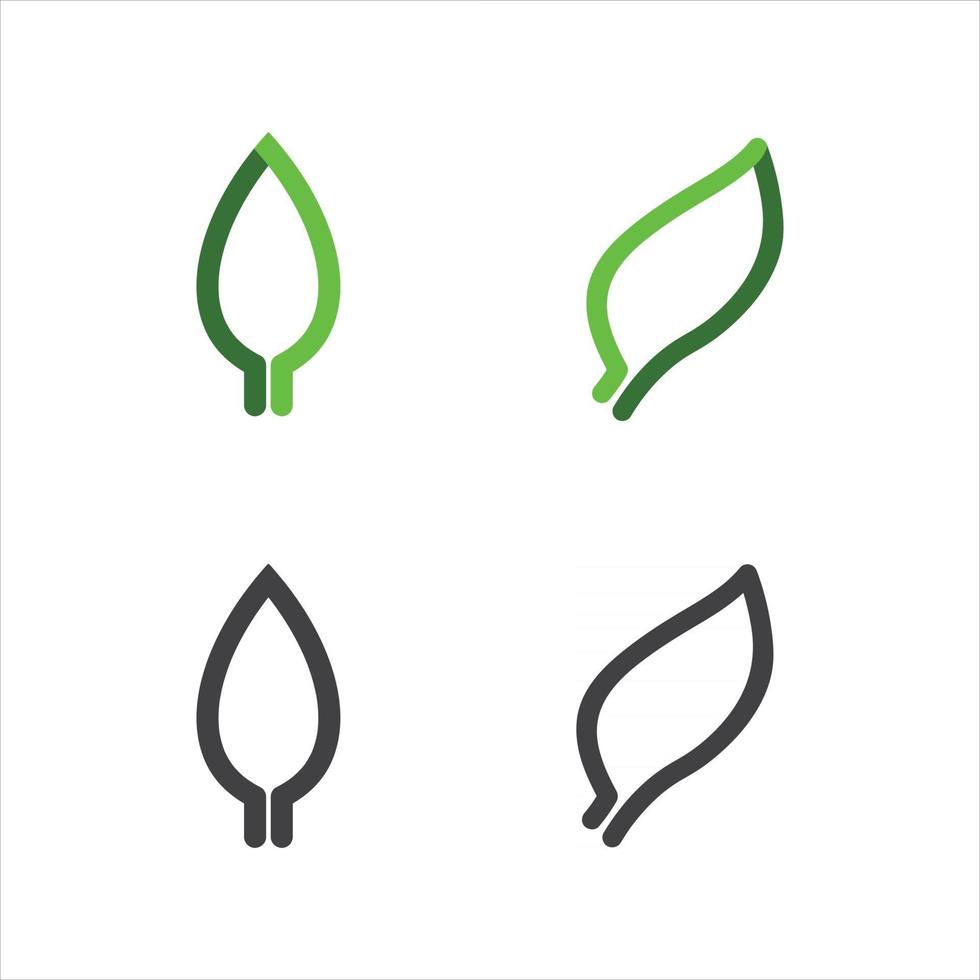 Tree leaf vector and green logo design friendly concept