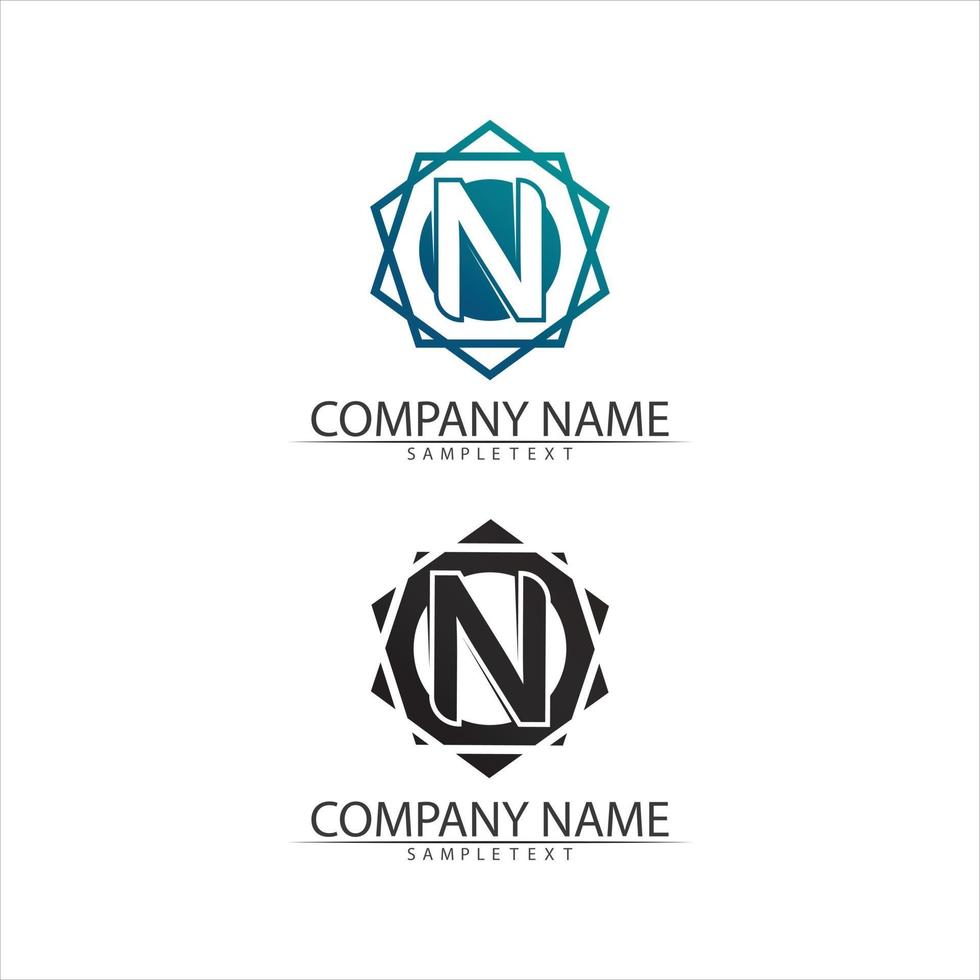 Logotipo de fuente de plantilla de logotipo de letra n para empresas vector