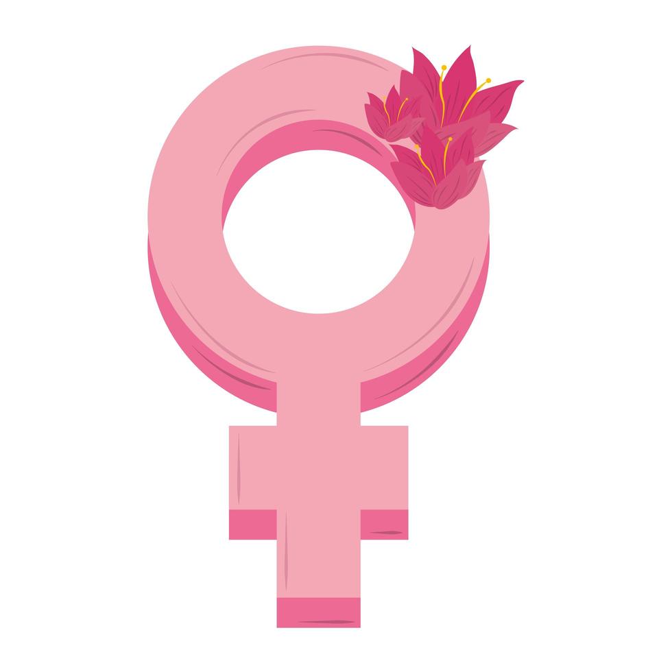 womens day pink gender female and flowers design vector