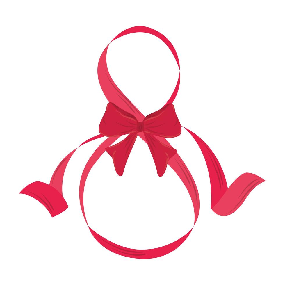 womens day red ribbon shaped eight with bow design vector