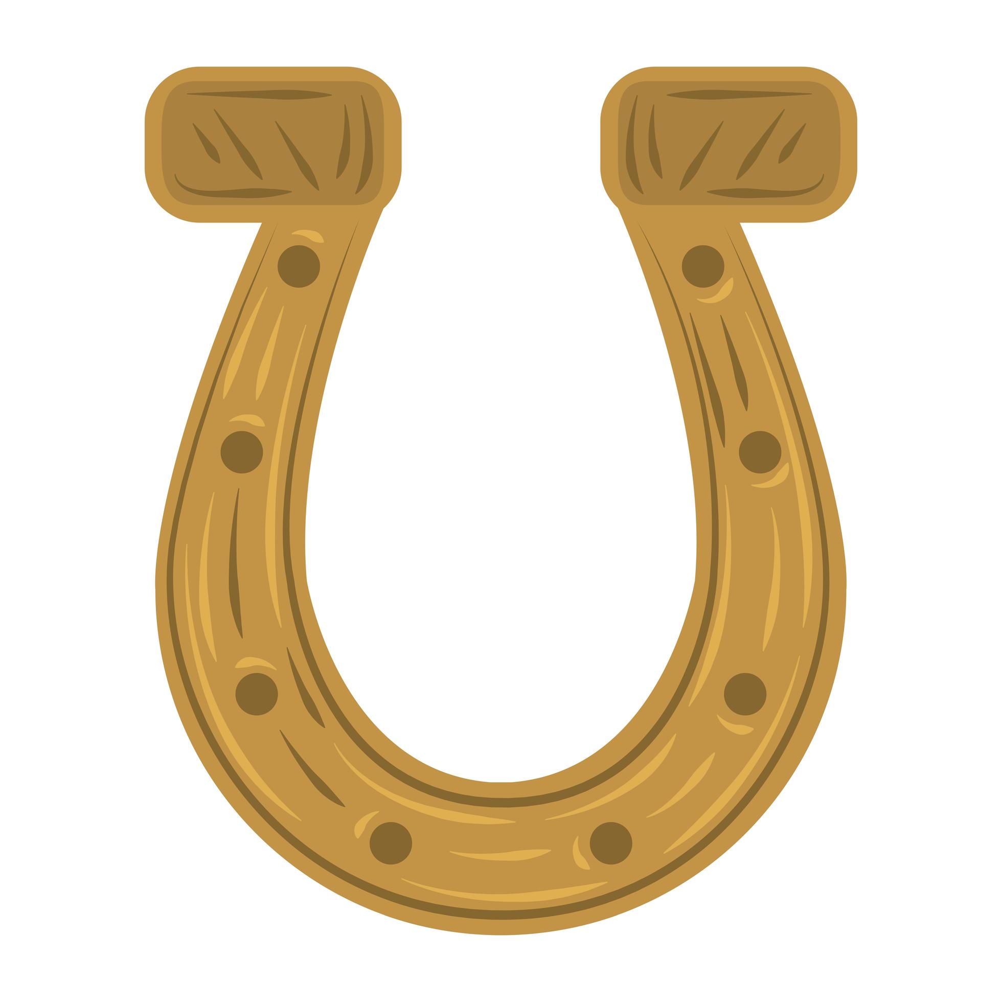 gold horseshoe luck icon flat vector 2515401 Vector Art at Vecteezy