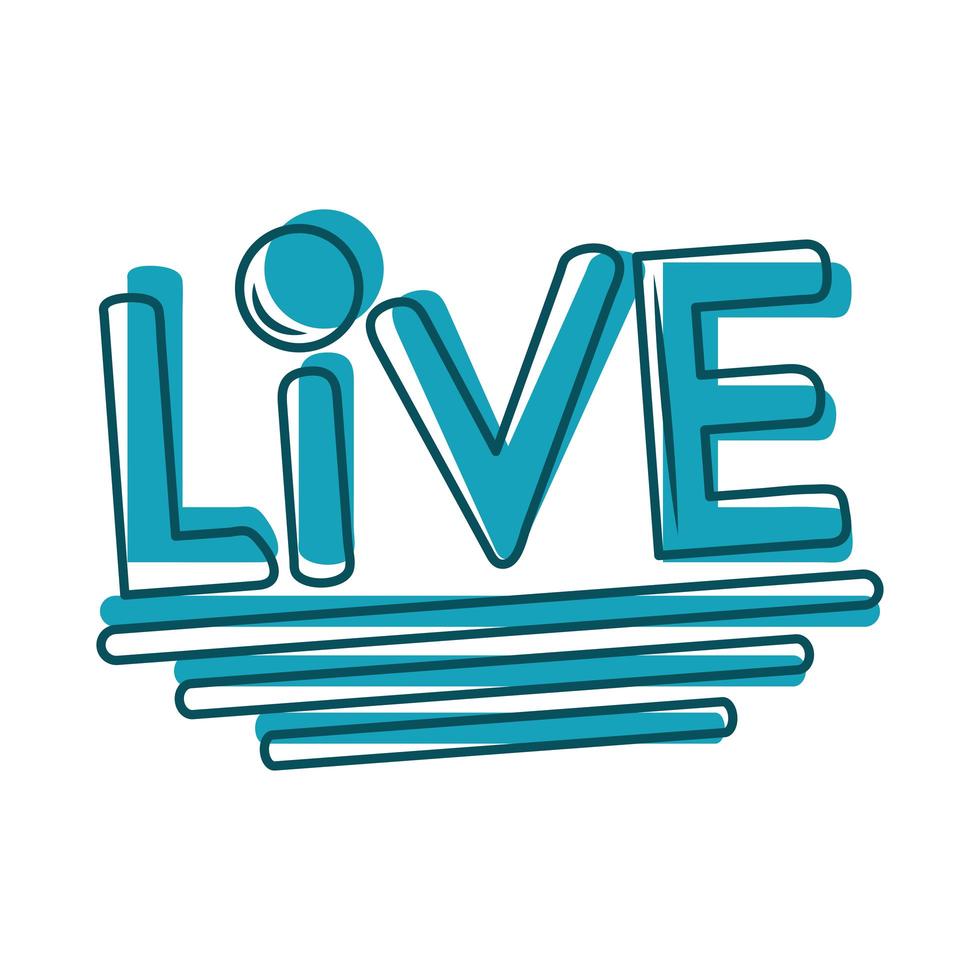 live stream content digital blue design vector