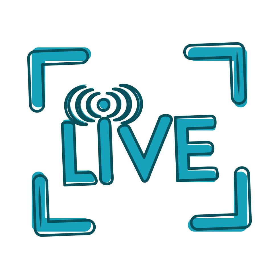 live video content blog and stream blue design vector