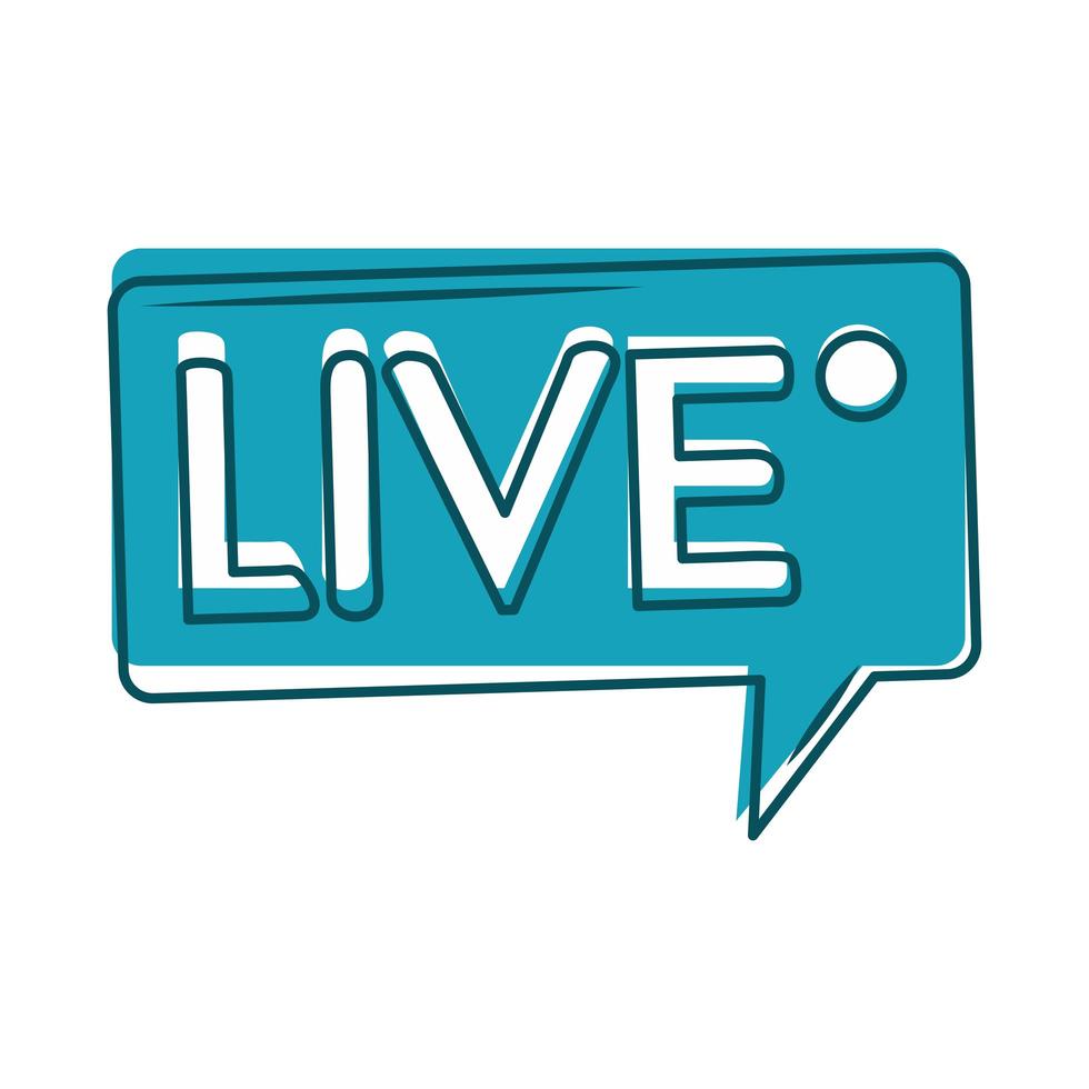 live word in speech bubble blue design vector