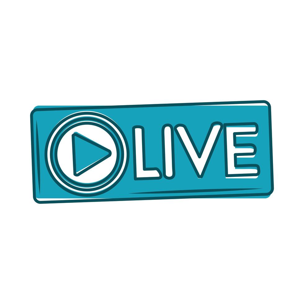 live blog play web content blue design vector