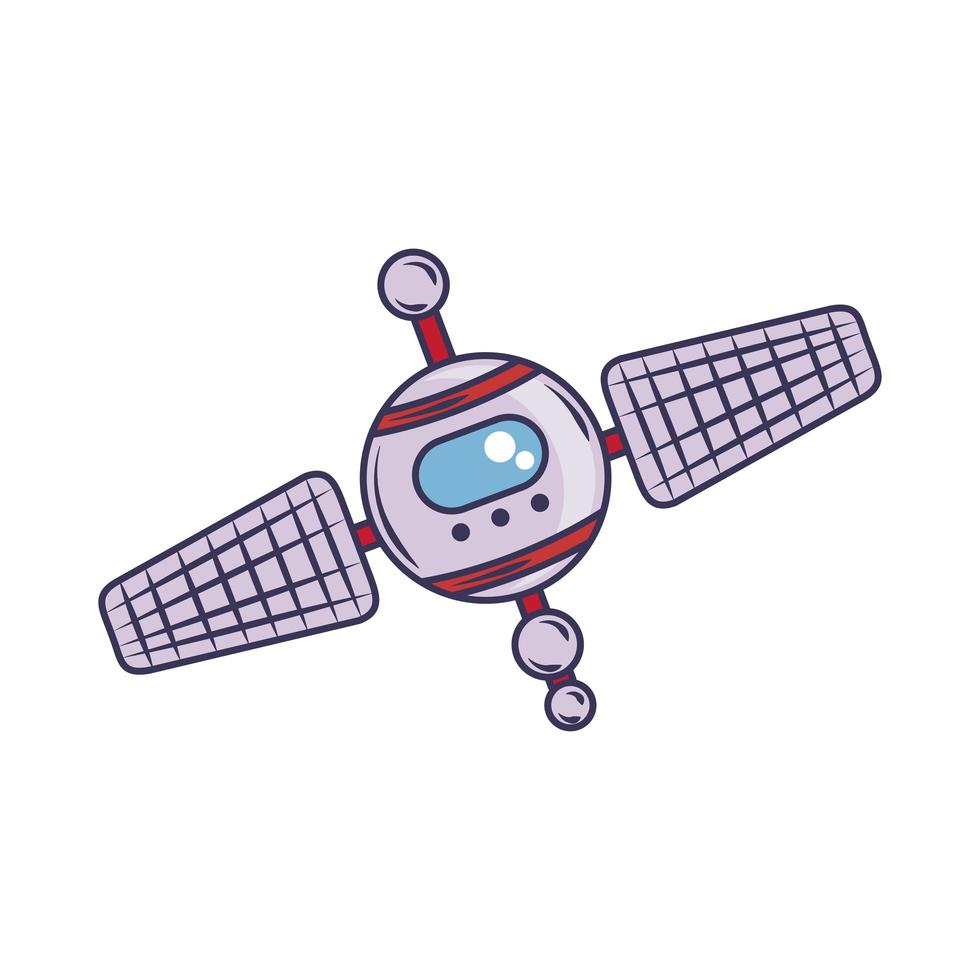 cute space satellite vector