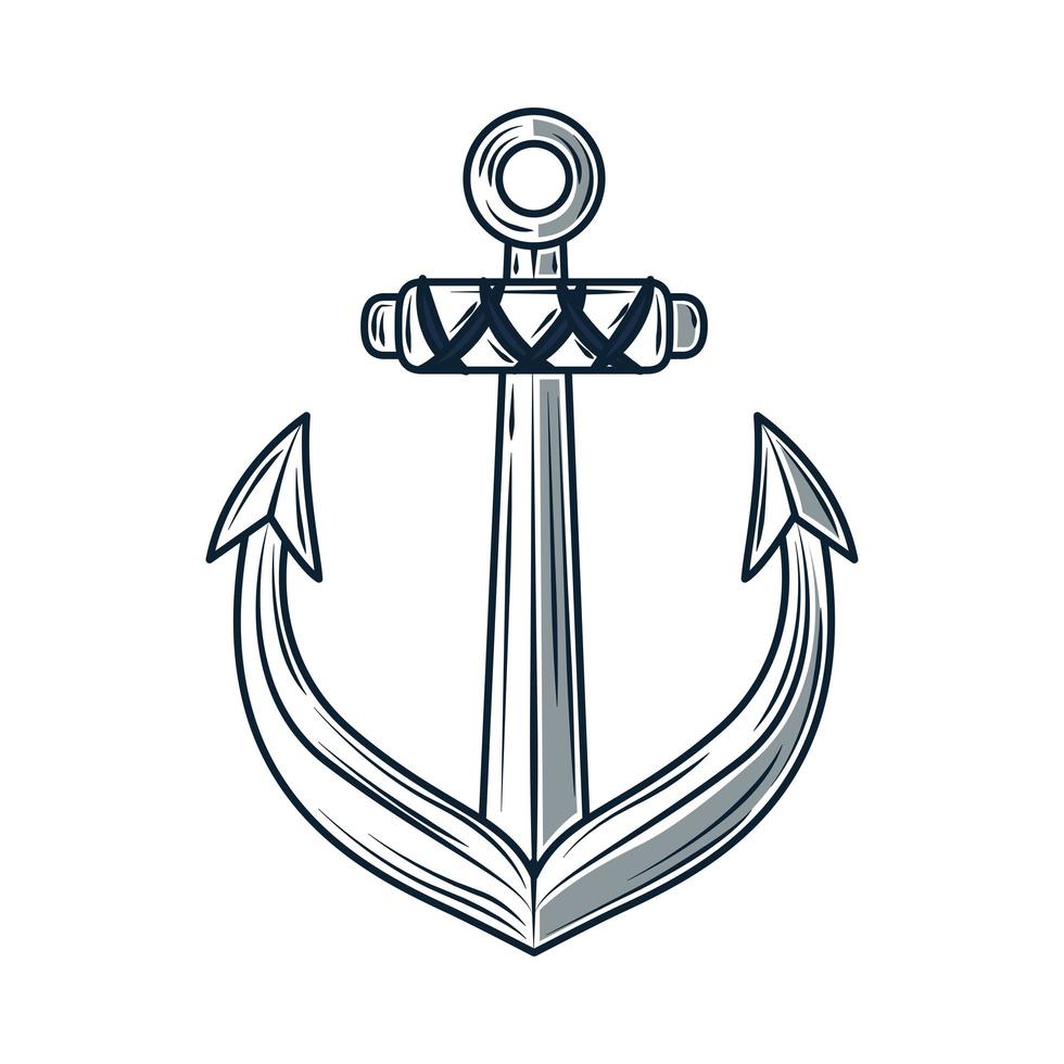 nautical anchor sketch vector