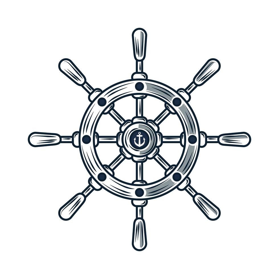 steering wheel nautical vector