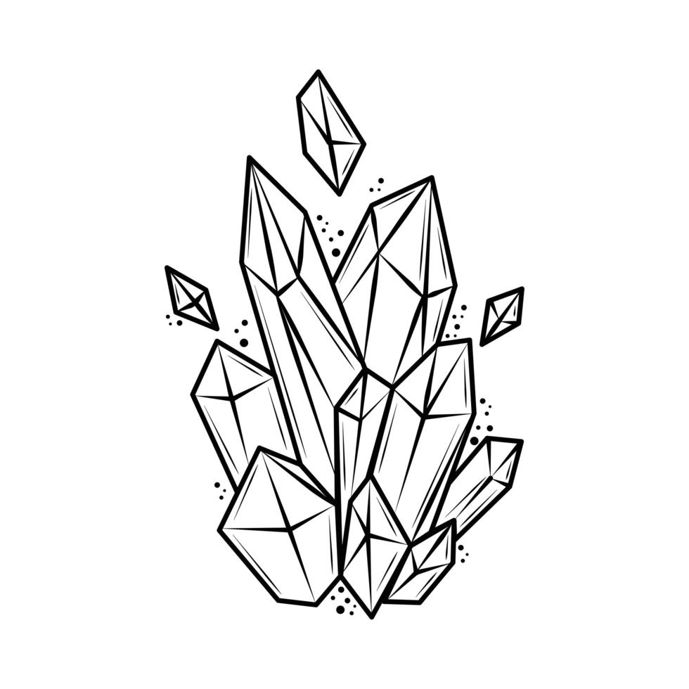 tattoo quartz crystal vector