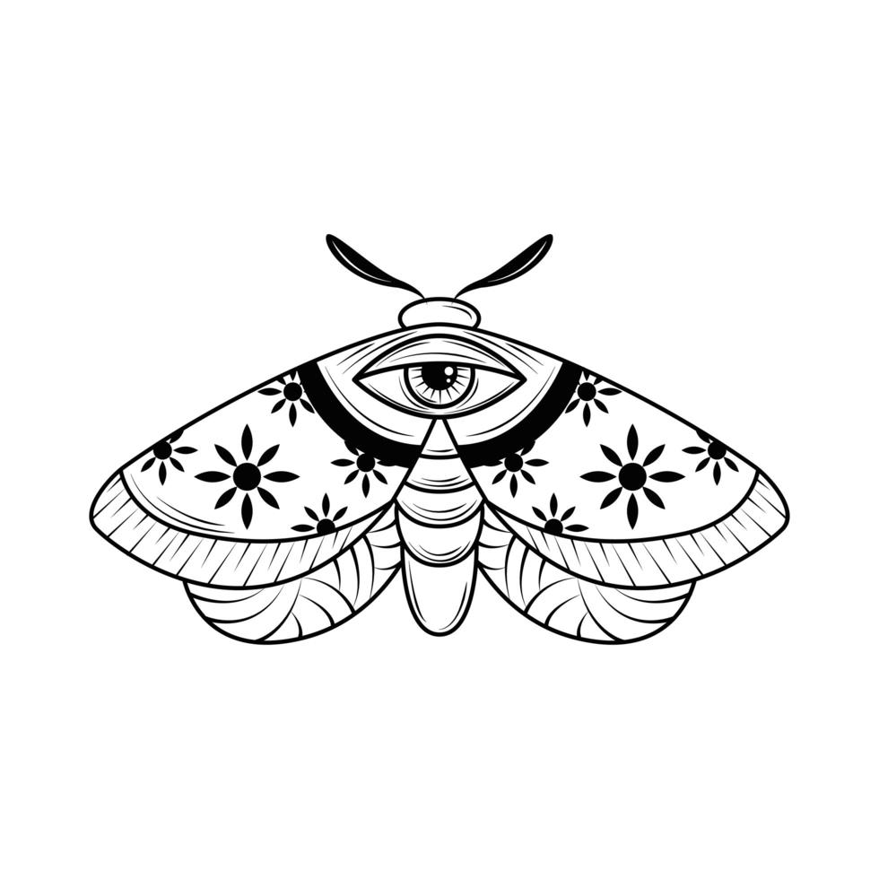 tatuaje mariposa minimalista vector