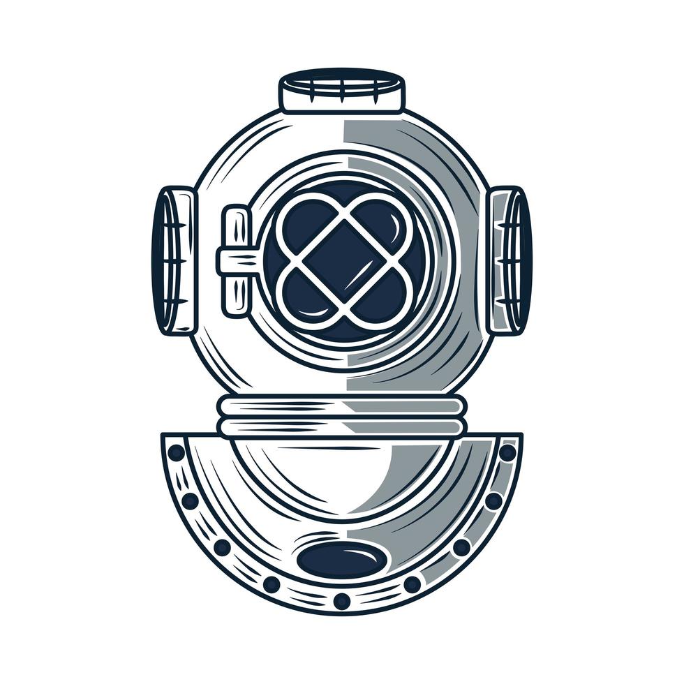 vintage diver helmet vector