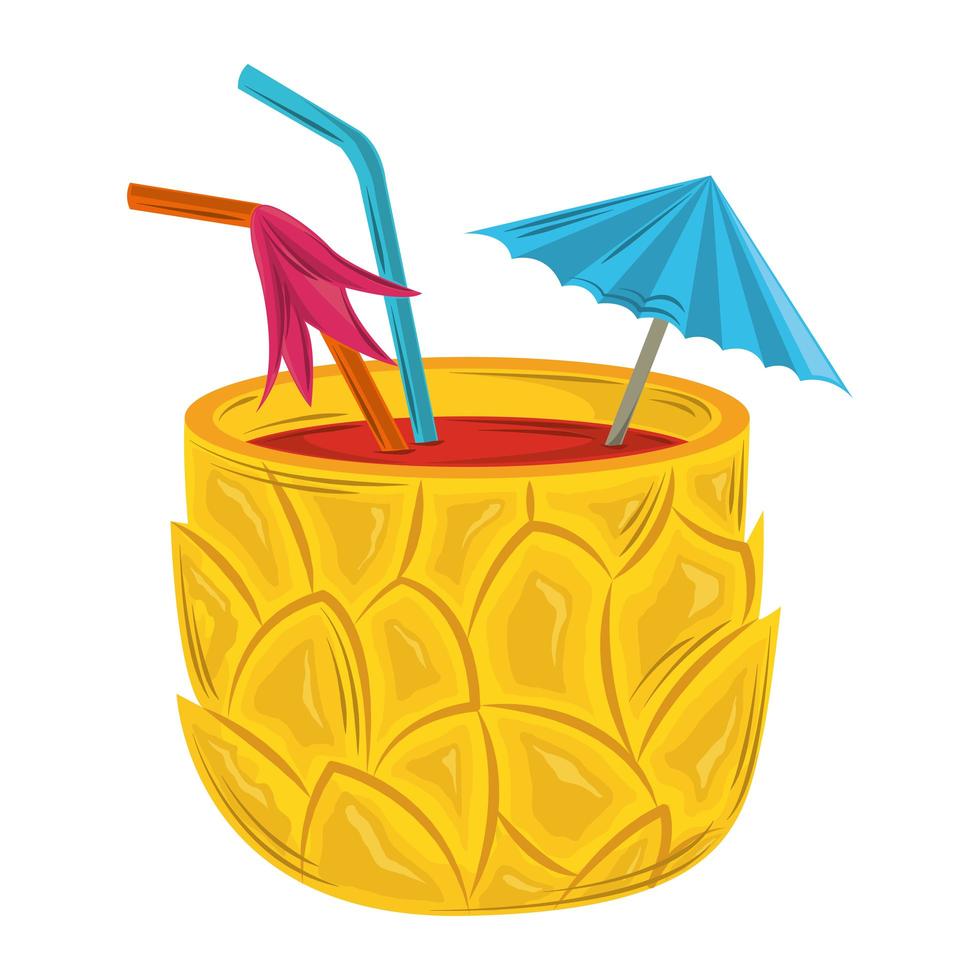cocktail pineapple drink vector