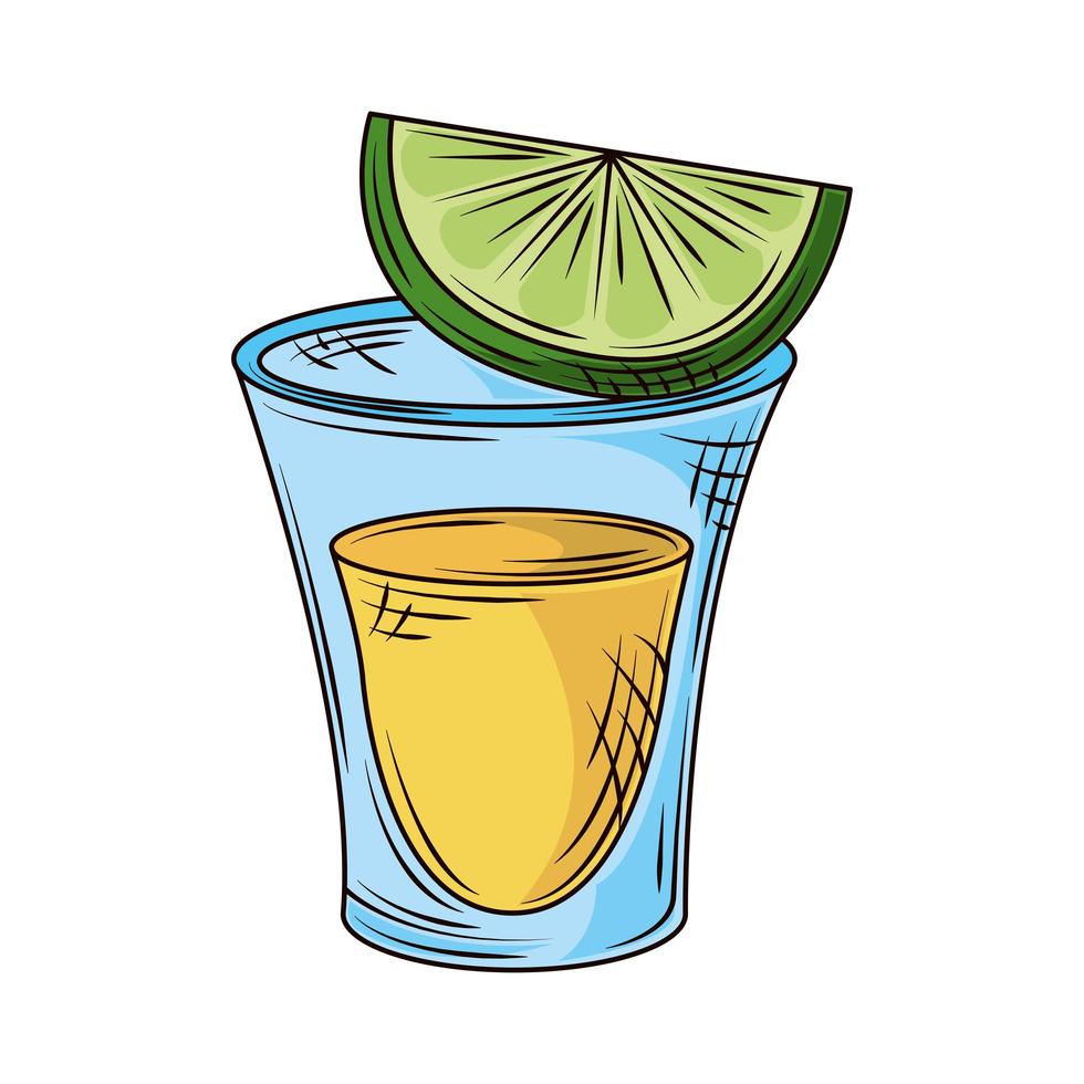 tequila shot lime vector