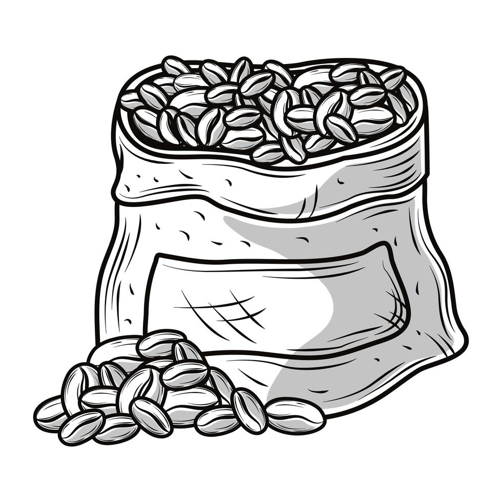 coffee sack grains vector