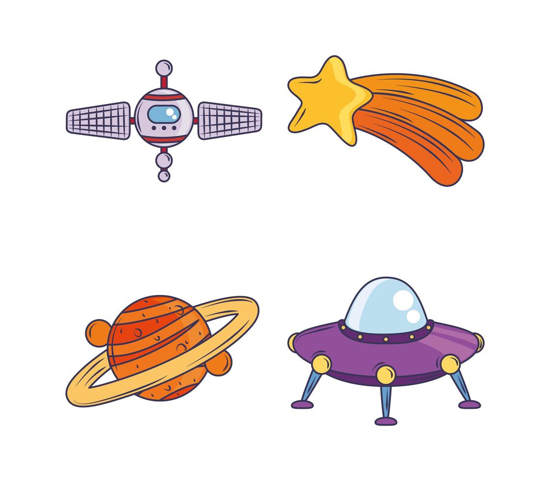 dibujos animados lindo espacio vector