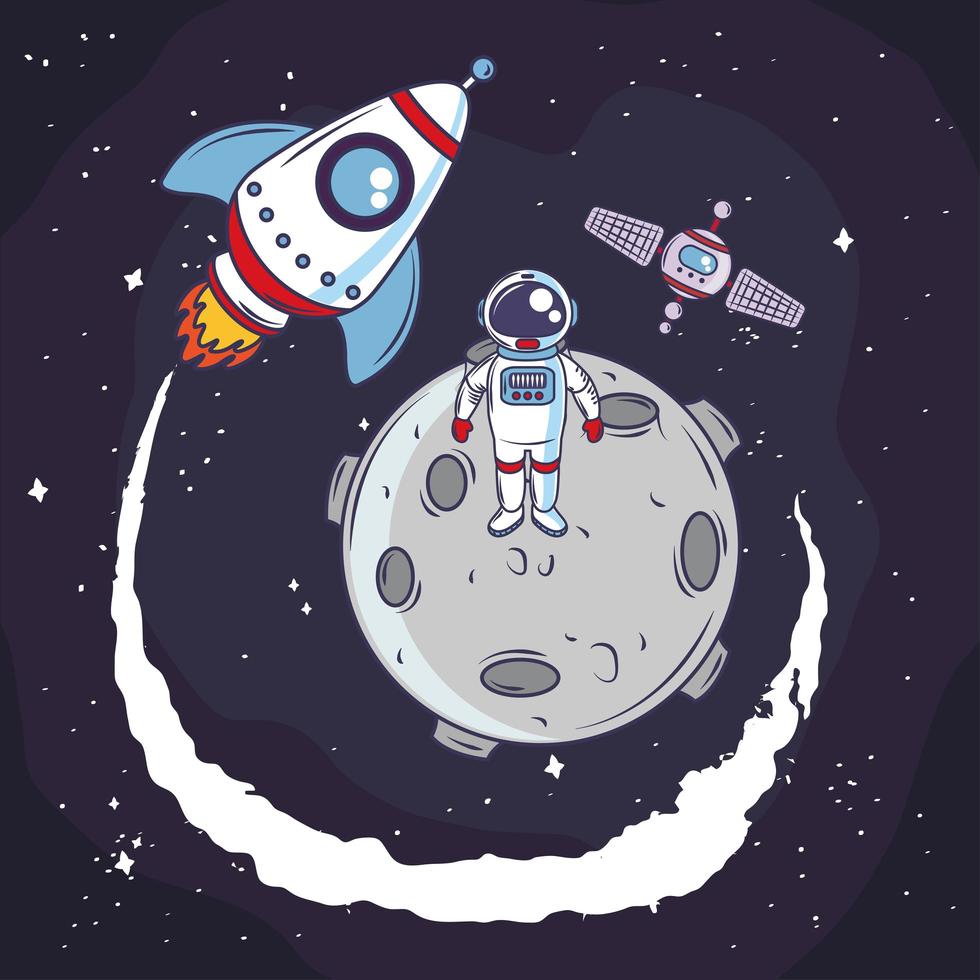 space moon astronaut vector