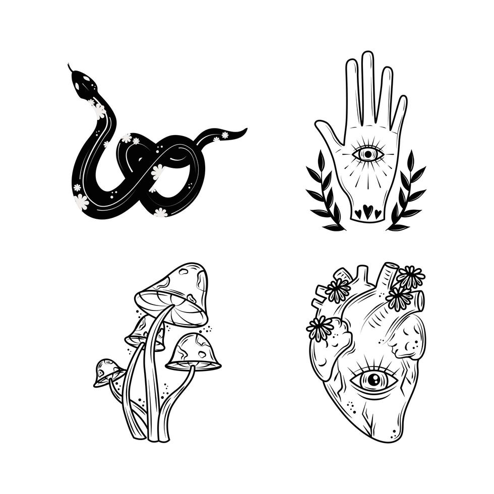 set of tattoo vector