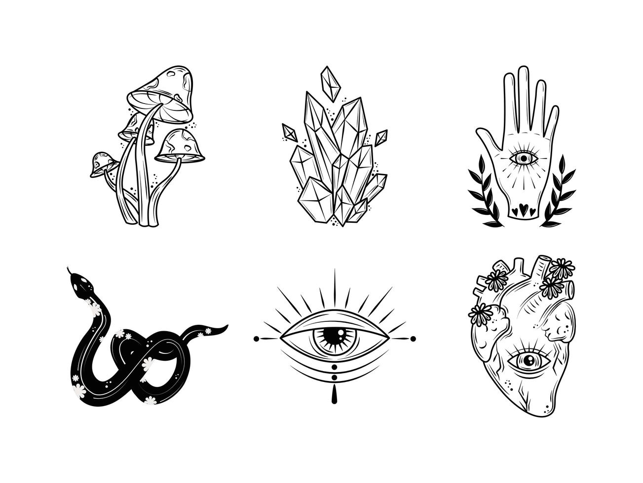 tattoos hand drawn vector
