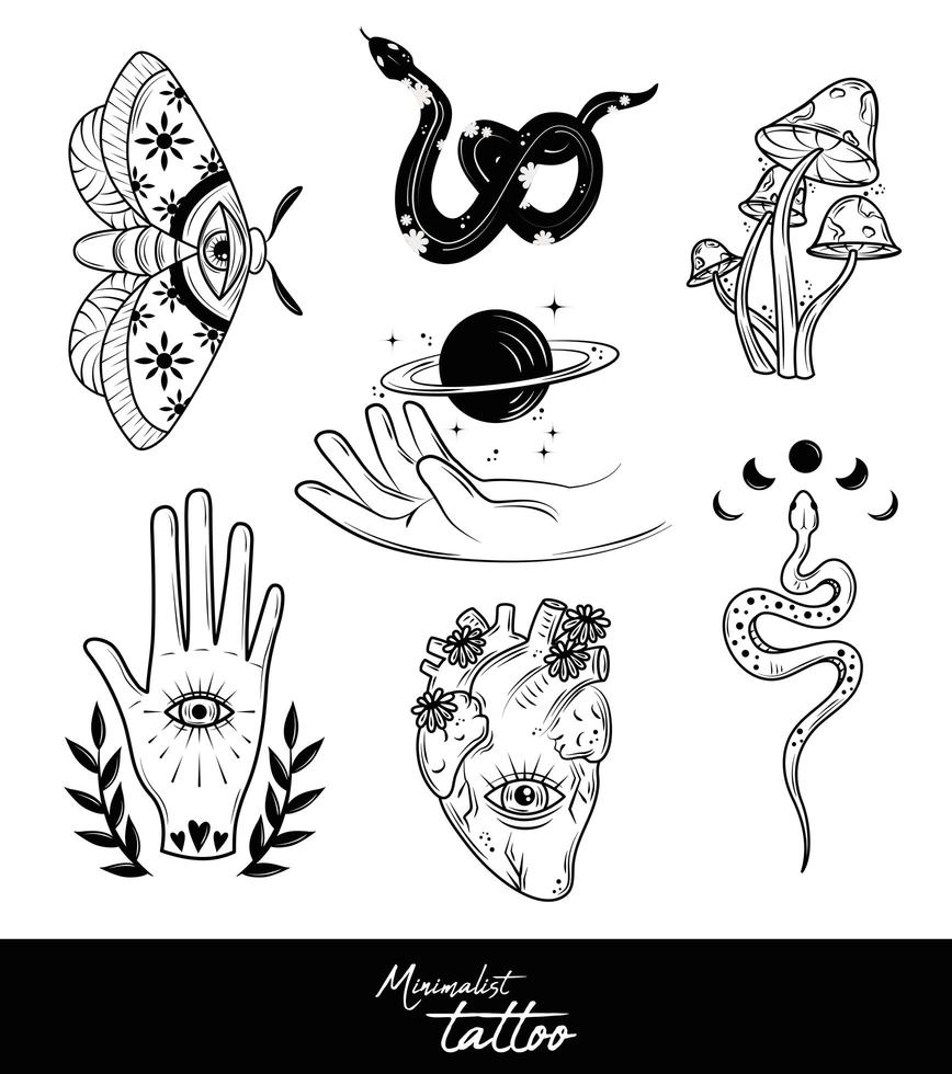 minimalist tattoo black vector