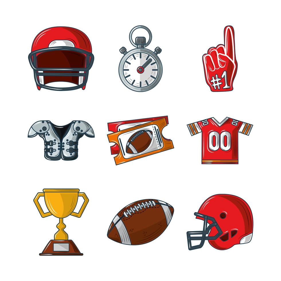 set american football vector