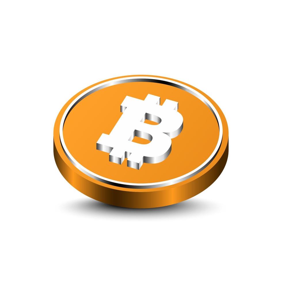 Vector of 3D Bitcoin  Isolated