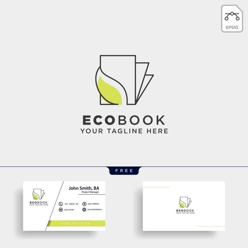 eco book  nature learn line logo template vector illustration icon element isolated  vector file