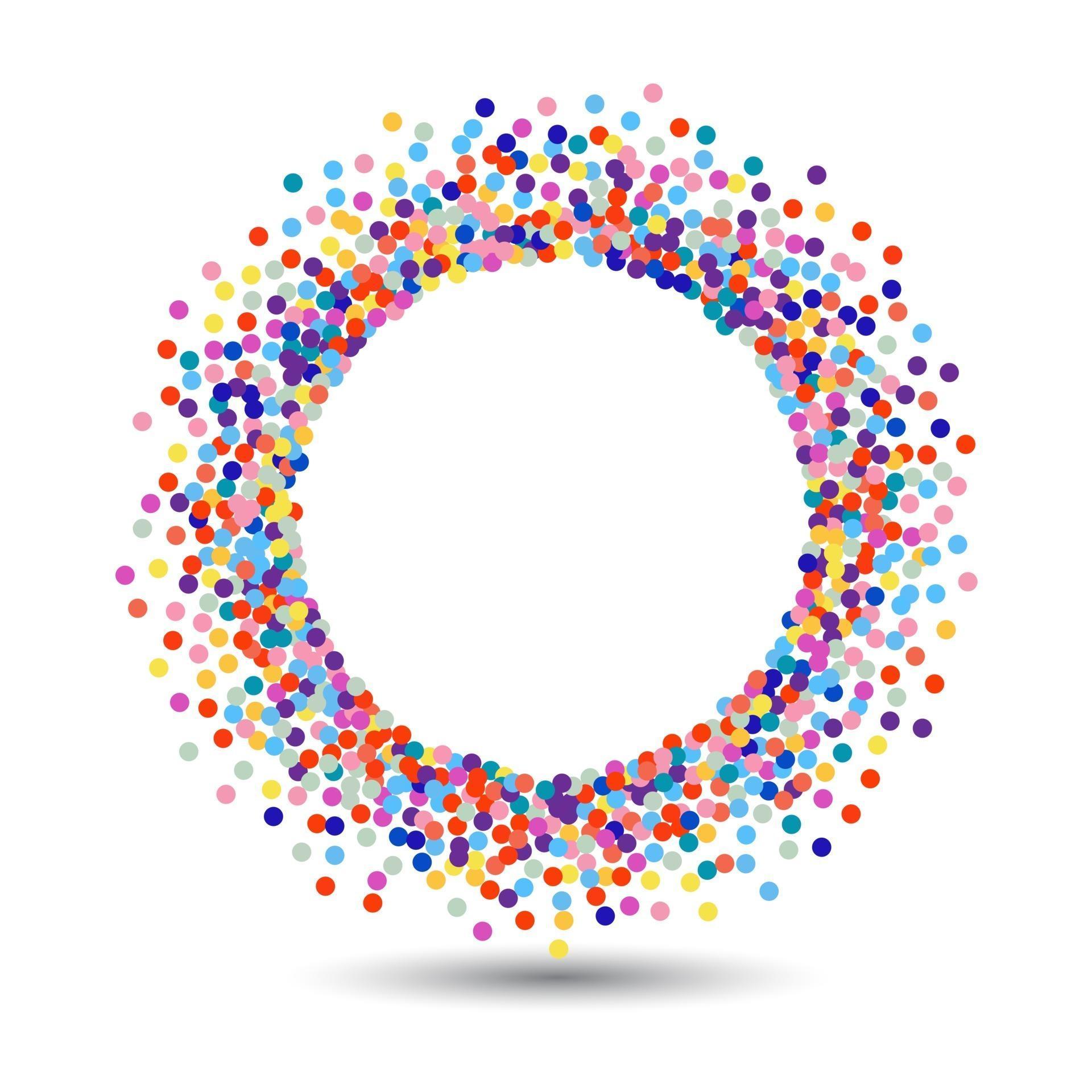 Multicolored dot frame design colorful halftone fade Bright colored