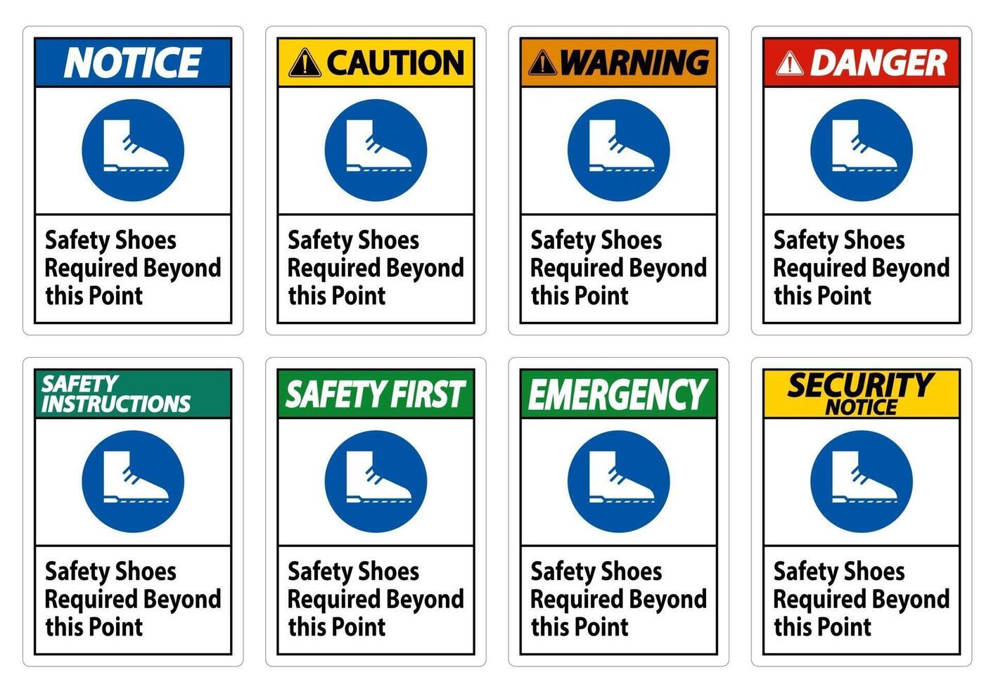 Safety Shoes Required Beyond This Point vector