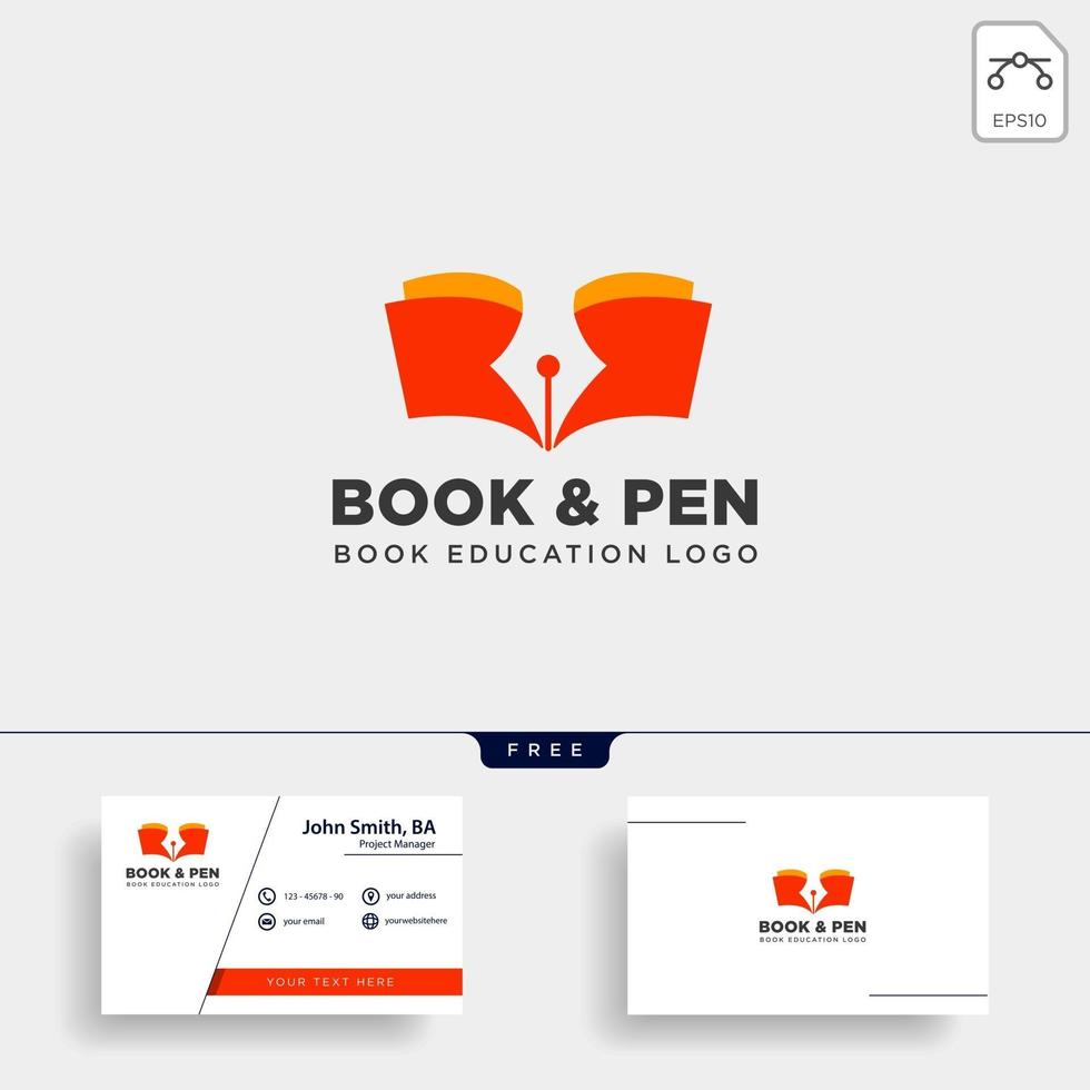 book pen or writer simple logo template vector illustration icon element  vector file