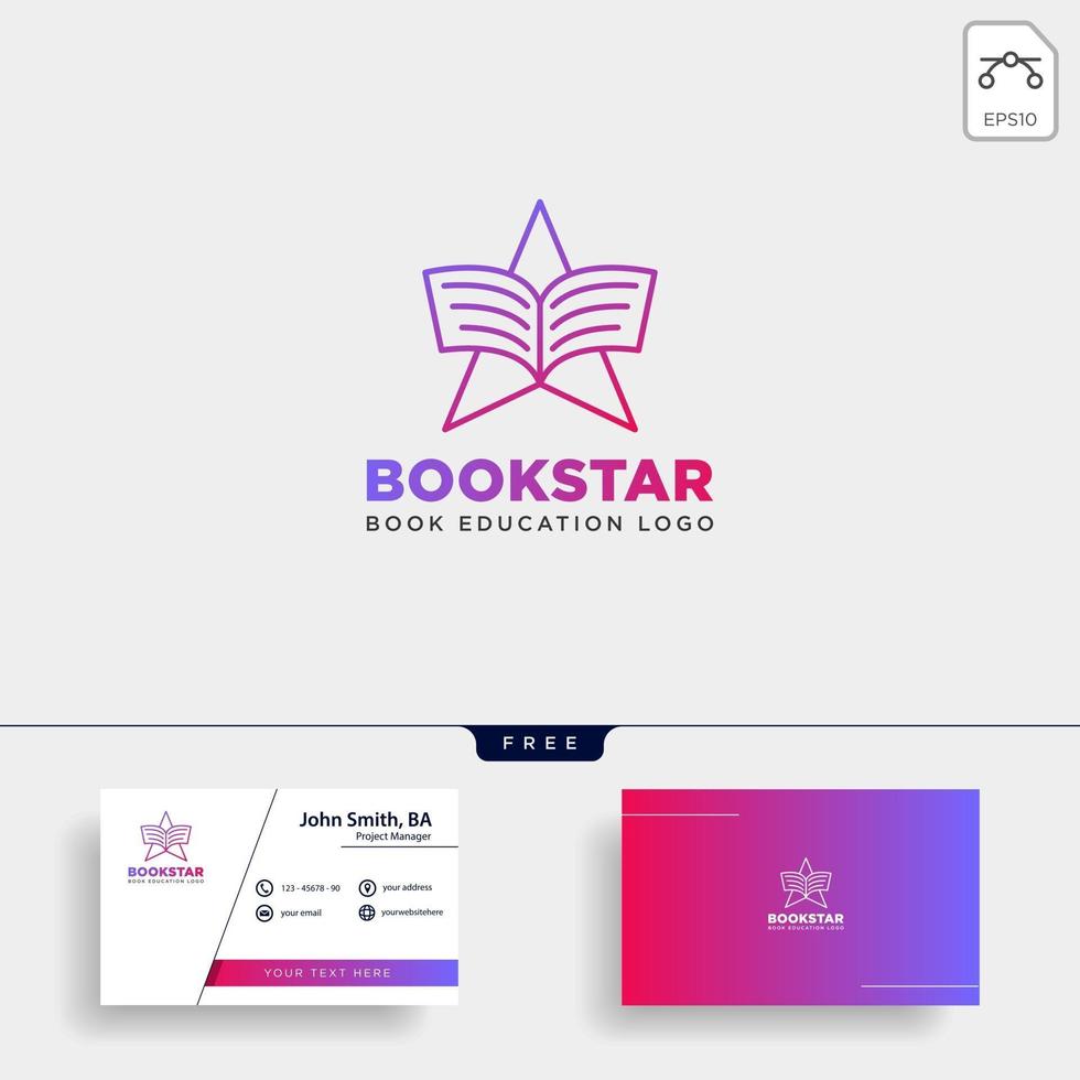 star book education gradient negative simple logo template vector illustration icon element isolated vector file