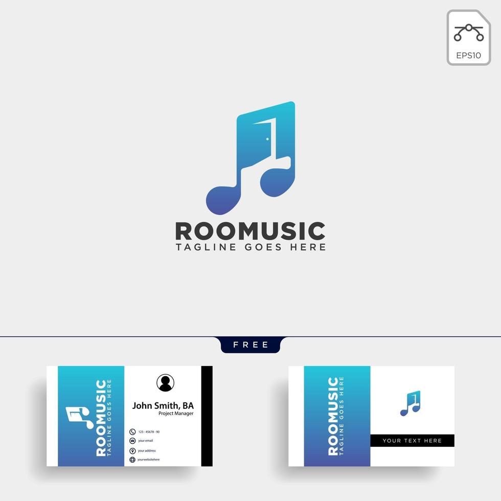 music door room office entertainment simple logo template vector illustration vector file