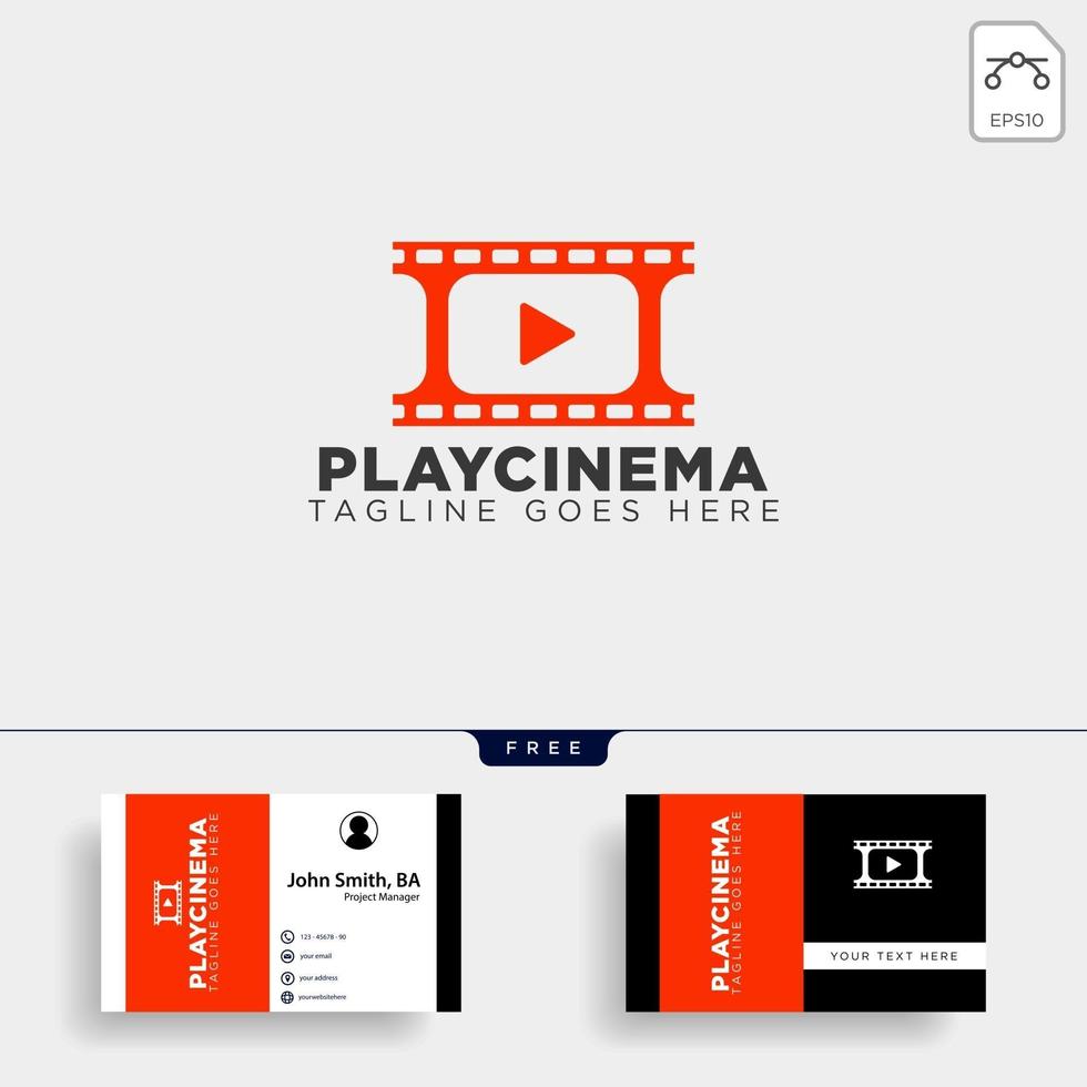 play media cinema simple logo plantilla vector ilustración icono elemento aislado archivo vectorial