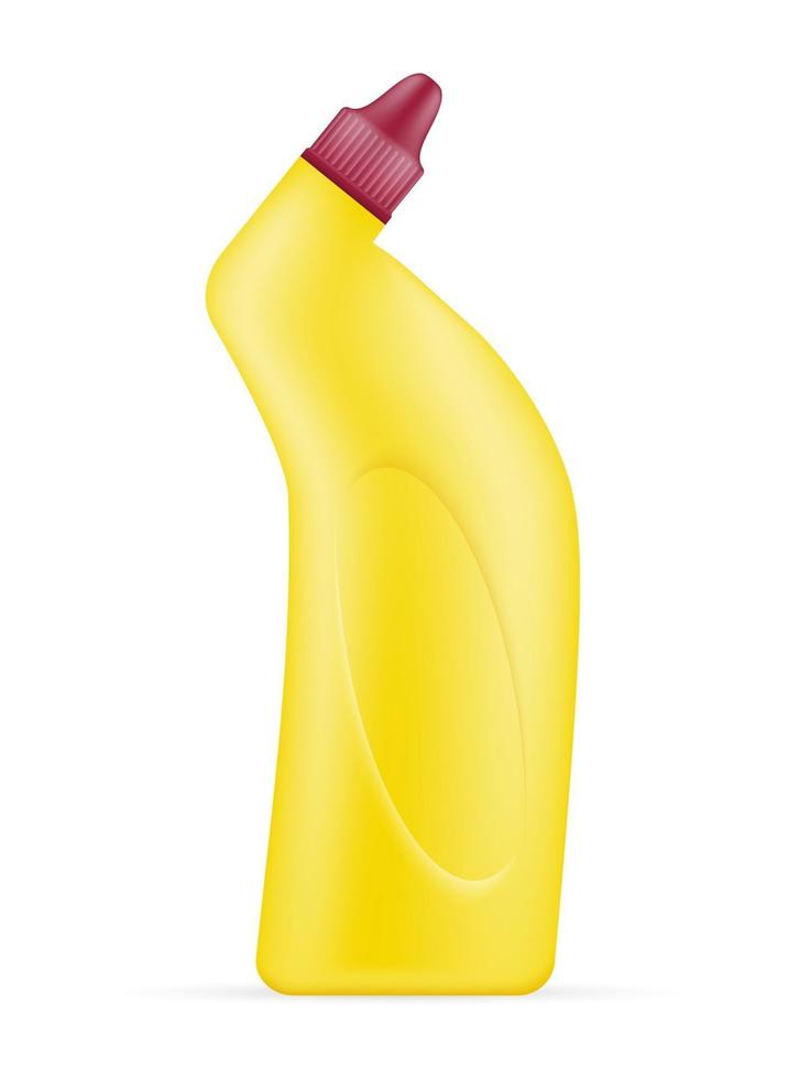 Productos de limpieza para el hogar en una botella de plástico, plantilla vacía, ilustración vectorial de stock en blanco aislado sobre fondo blanco. vector