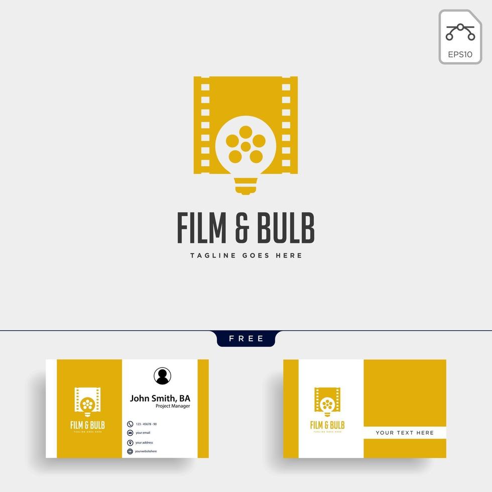 film bulb idea simple logo template vector illustration icon element isolated  vector