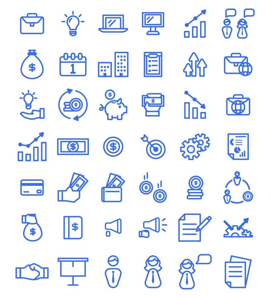 Business icon pack vector