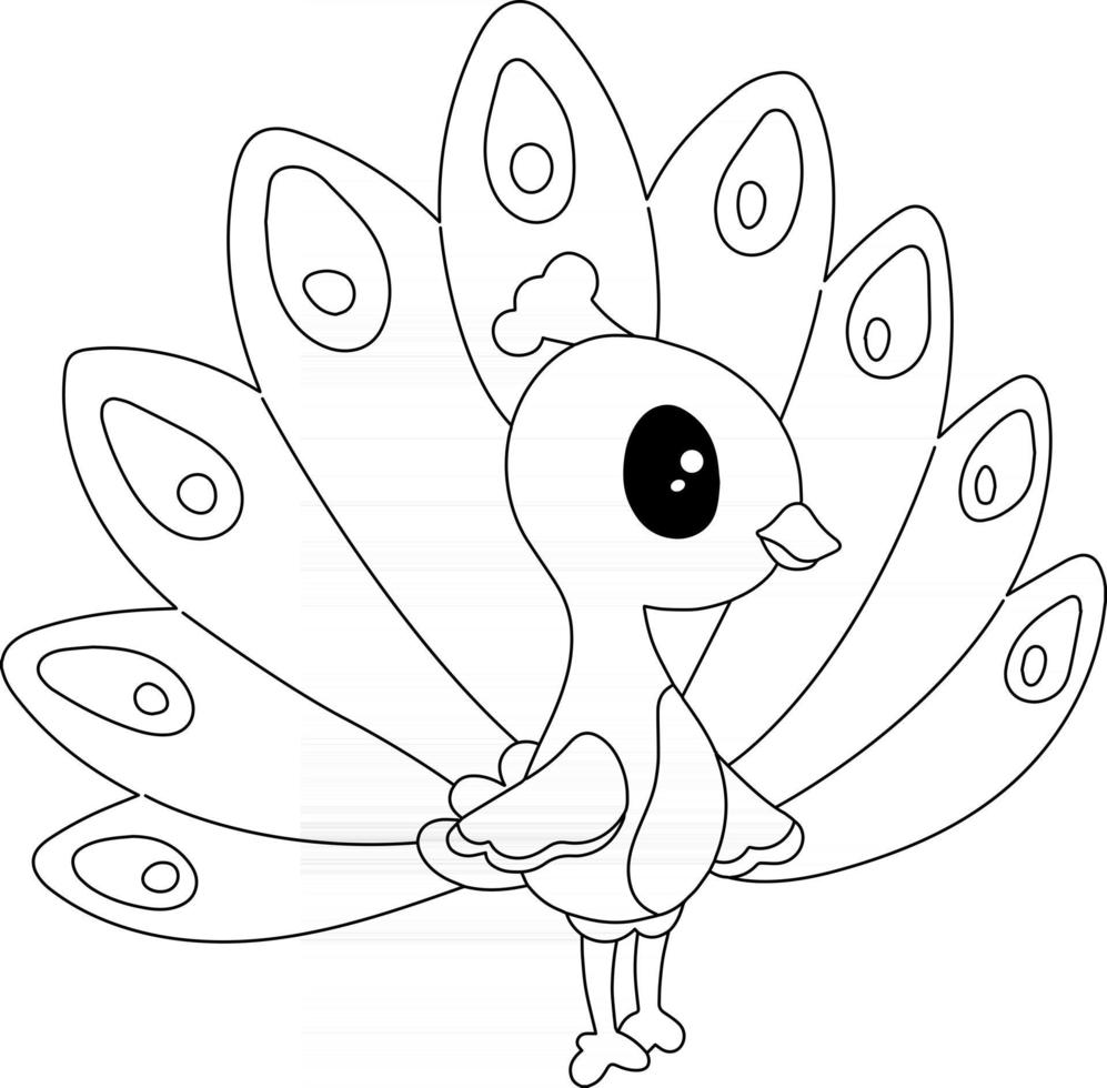 Download Peacock Kids Coloring Page Great For Beginner Coloring Book 2515858 Vector Art At Vecteezy