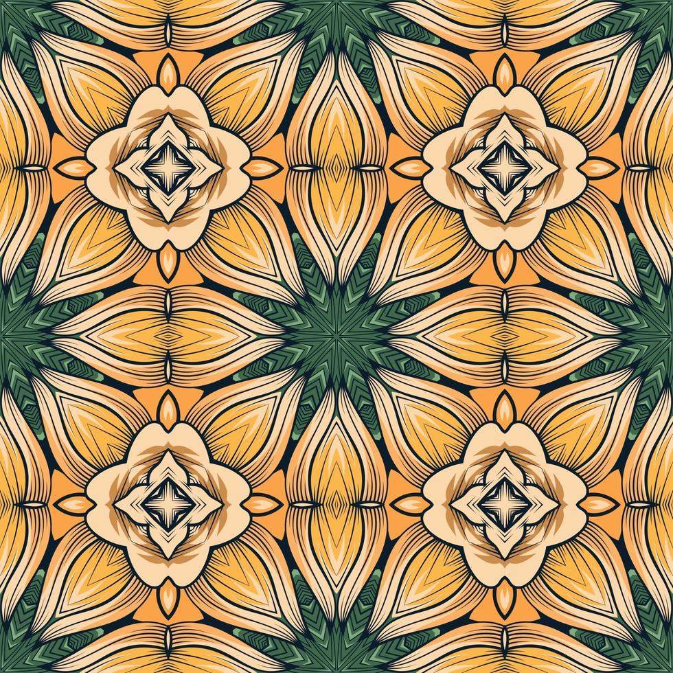 Seamless pattern with abstract mandala ornamental arabesque illustration vector