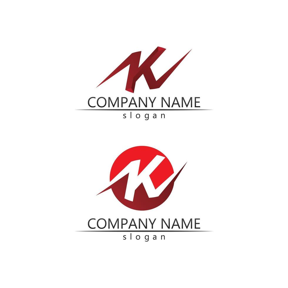 K logo design K letter font Concept Business logo vector and design initial company