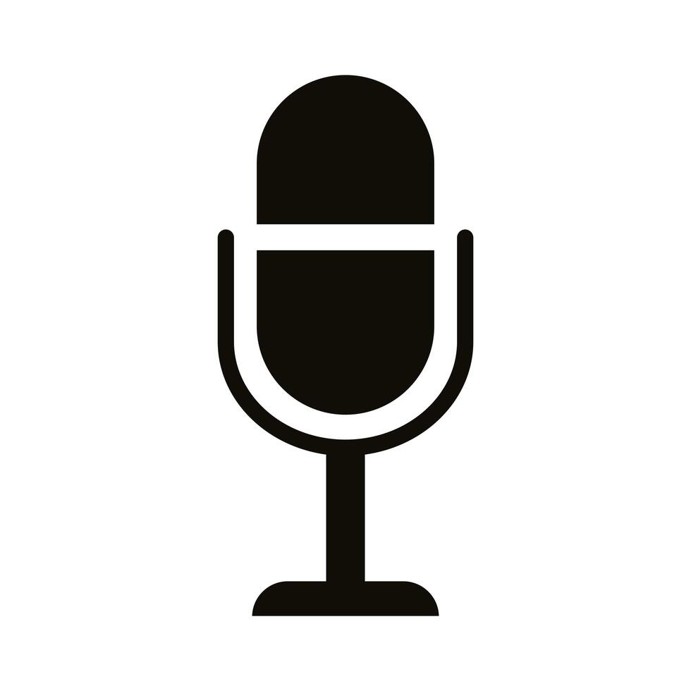 microphone sound audio silhouette style icon vector