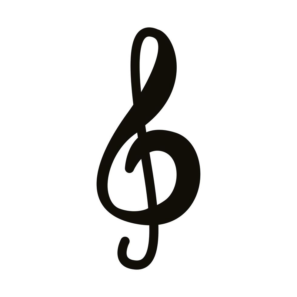 music note silhouette style icon vector