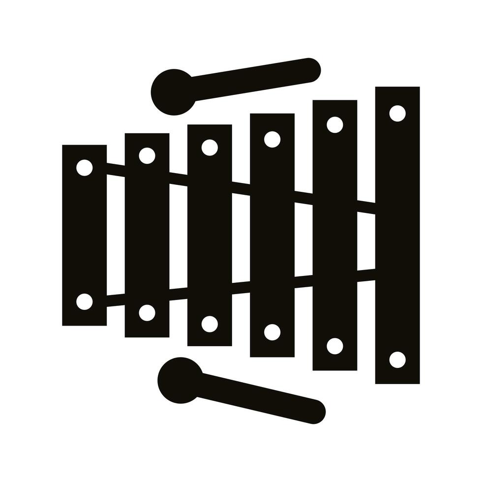 xilophone musical instrument silhouette style icon vector