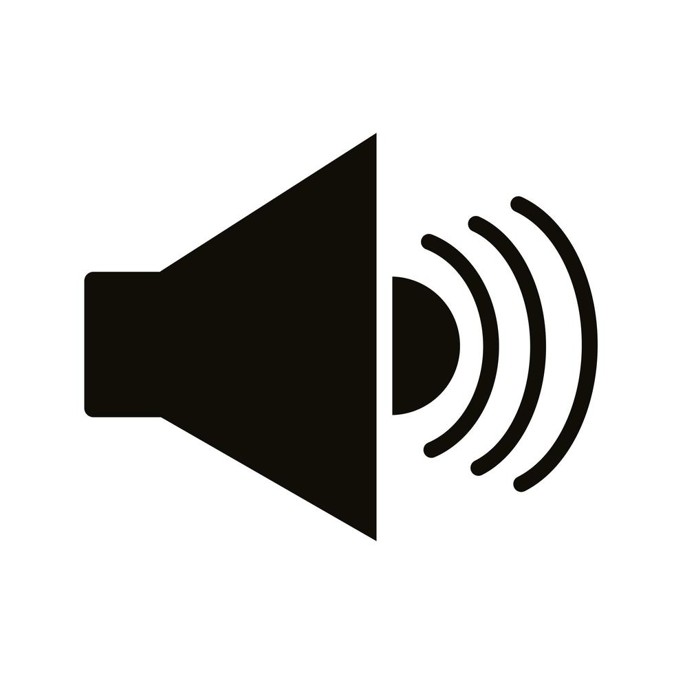 icono de estilo de silueta de audio de sonido de altavoz vector