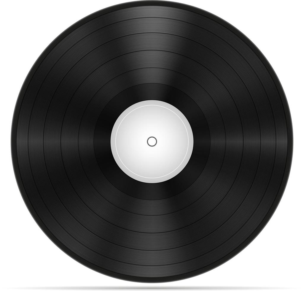 Ilustración de vector de stock de disco de vinilo retro aislado sobre fondo blanco