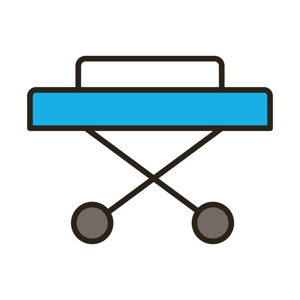 stretcher medical equipment line and fill style icon vector