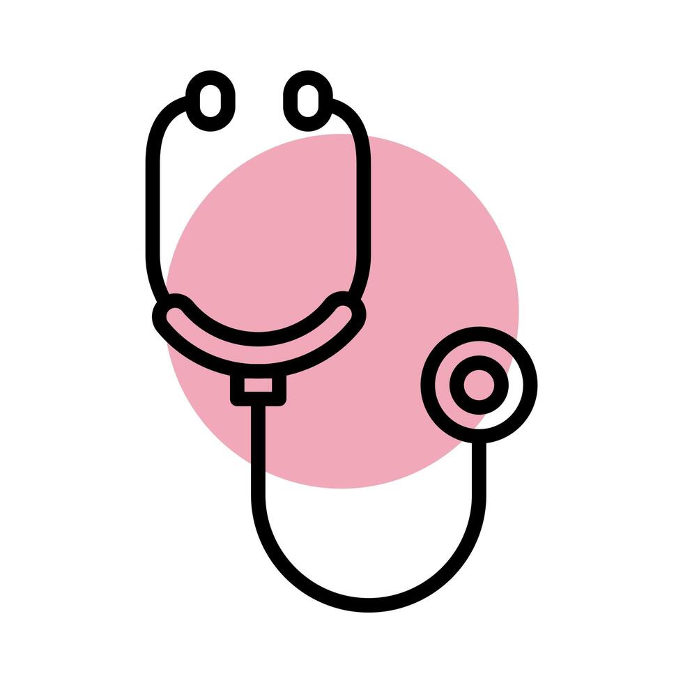 medical stethoscope tool line style icon vector