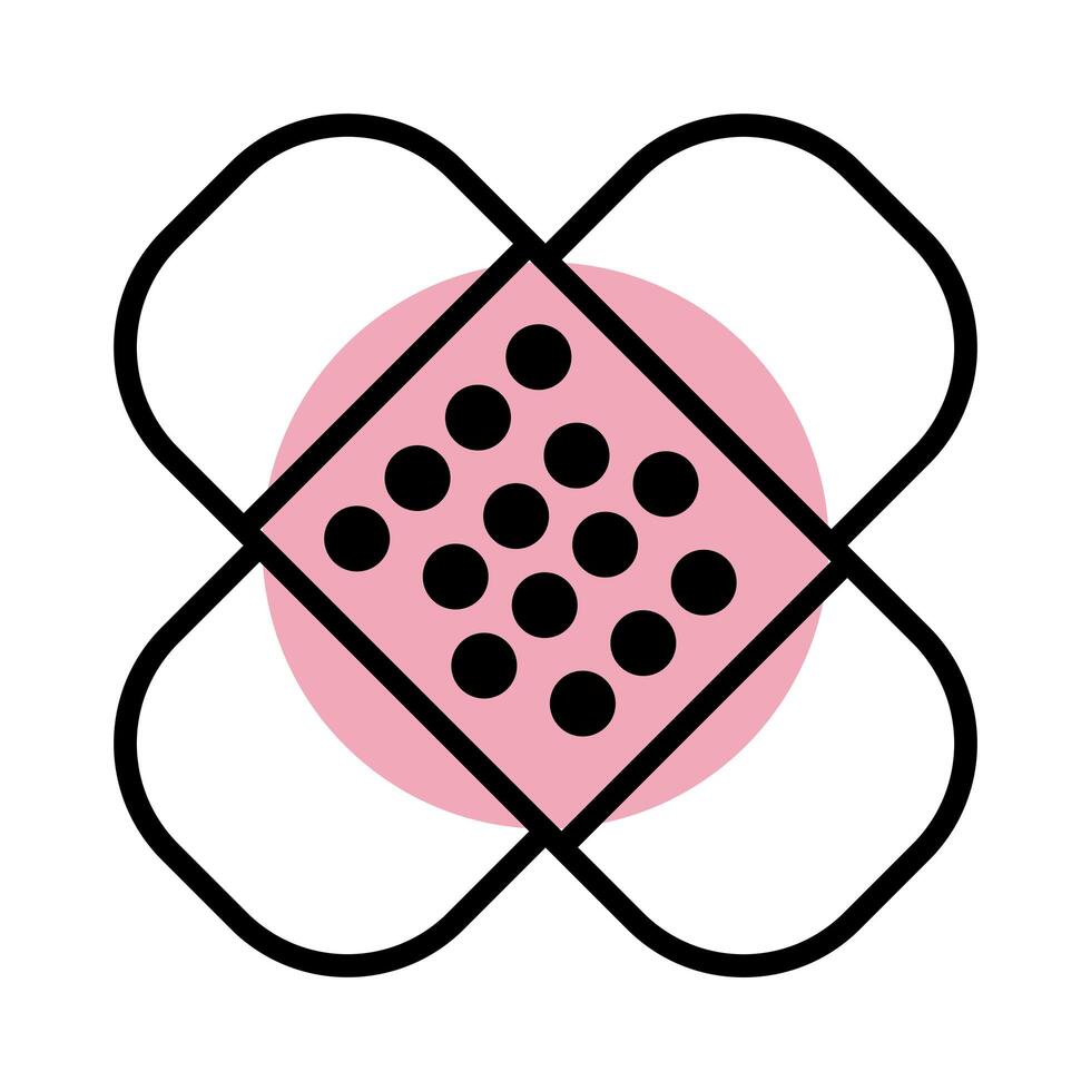 medical cure band tool line style icon vector