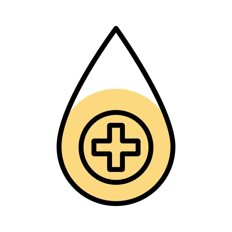 drop blood medical line icon vector