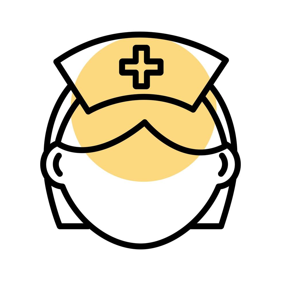 nurse female line style icon vector